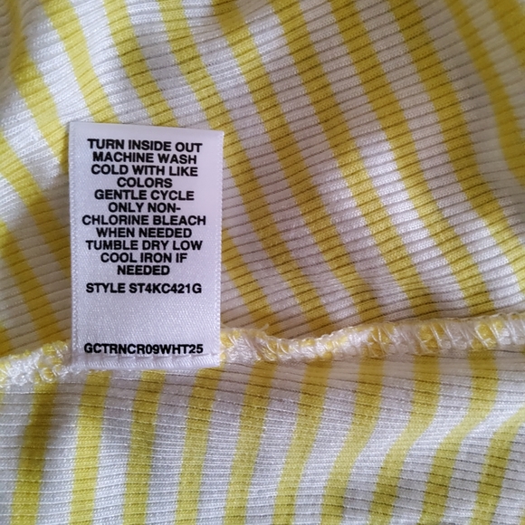 Copper Key Button Front Striped Sleeveless SwingTank Top Size M Yellow New - Picture 7 of 8